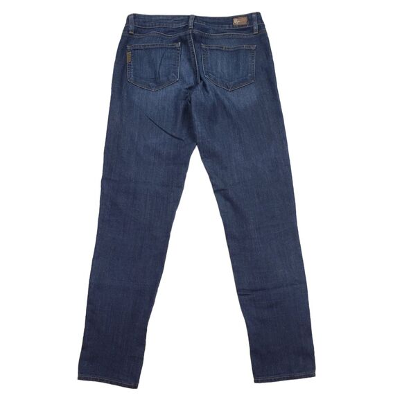 Paige Peg Skinny Jeans 27 Womens Noah Dark Wash Stretch Faded Knees Made in USA - Picture 2 of 11